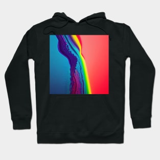 Liquid Colors Flowing Infinitely - Heavy Texture Swirling Thick Wet Paint - Abstract Inspirational Rainbow Drips Hoodie